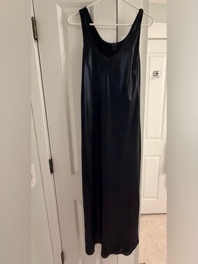 All Saints Black/Midnight Blue Wet Look Maxi Slip Dress